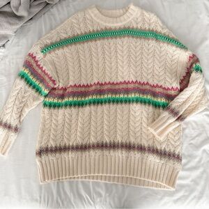 Cozy Multicolor Oversized Striped Sweater